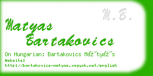 matyas bartakovics business card